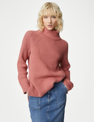 

Womens Per Una Pullover mit Rollkragen und hohem Baumwollanteil - Terracotta, Terracotta