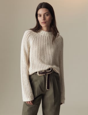 

Per Una Jersey de algodón texturizadoWomens - Ecru, Ecru
