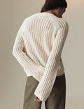 Texturovaný svetr s&nbsp;vysokým obsahem bavlny