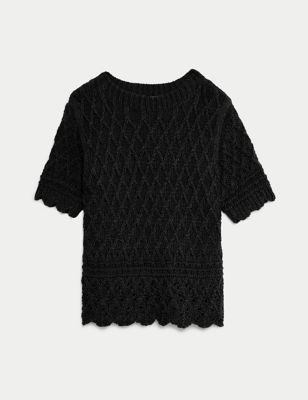 Cotton Rich Textured Knitted Top