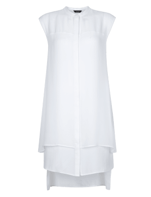 many way vest layered shirt dress