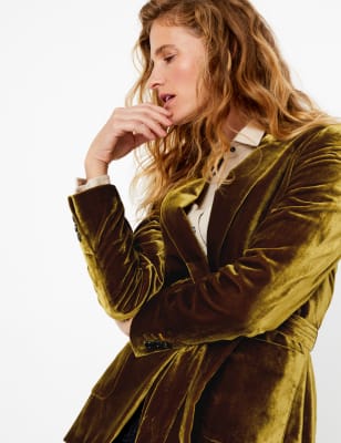 Velvet on sale belted blazer