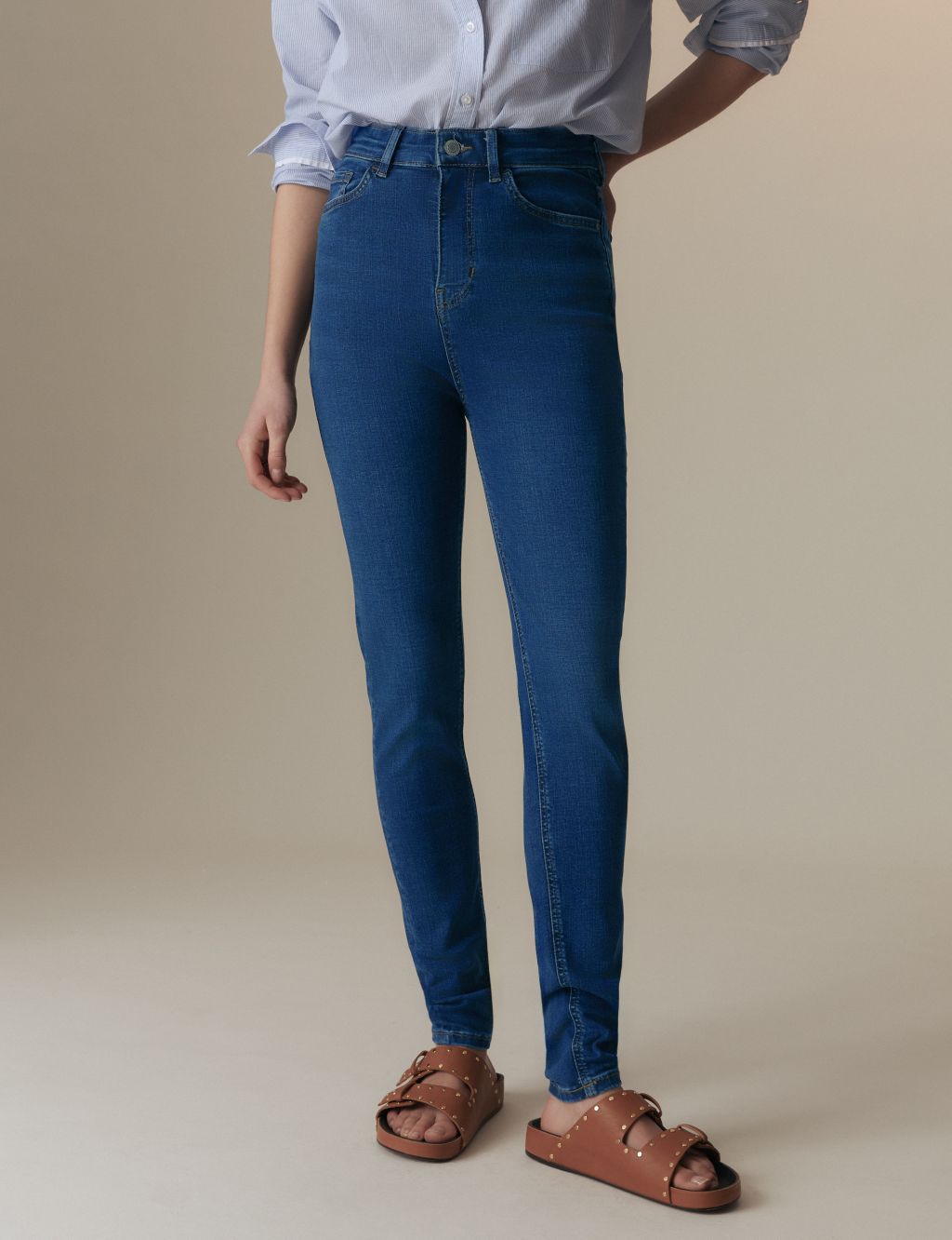 Lyocell Rich High Waisted Skinny Jeans image 4
