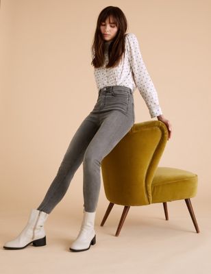 Womens Per Una Jean skinny taille haute en Tencel™ - Grey