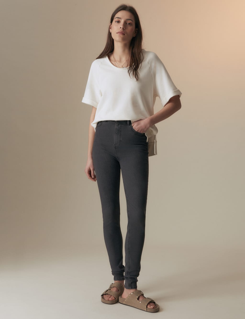 Lyocell Rich High Waisted Skinny Jeans image 3