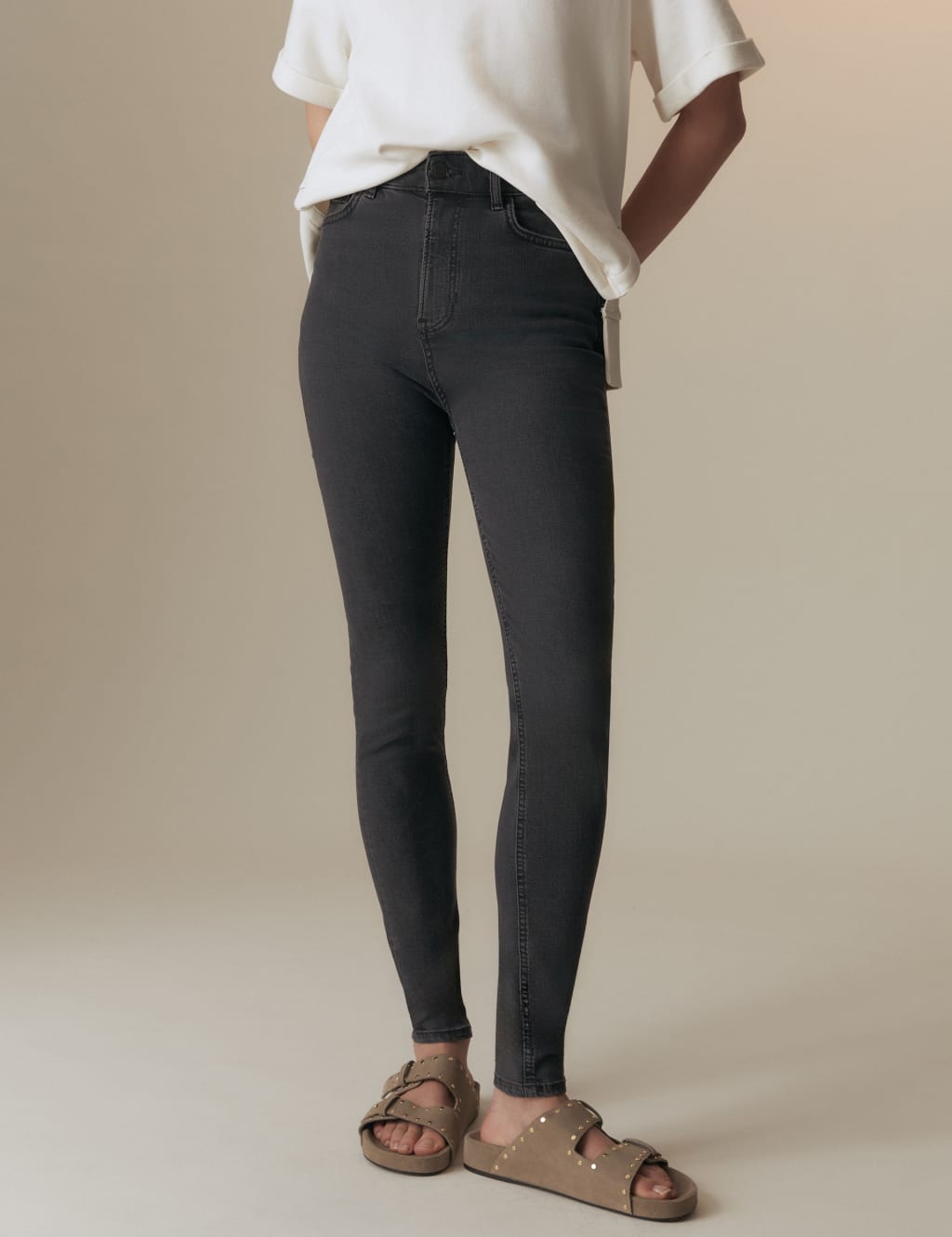 Lyocell Rich High Waisted Skinny Jeans image 3
