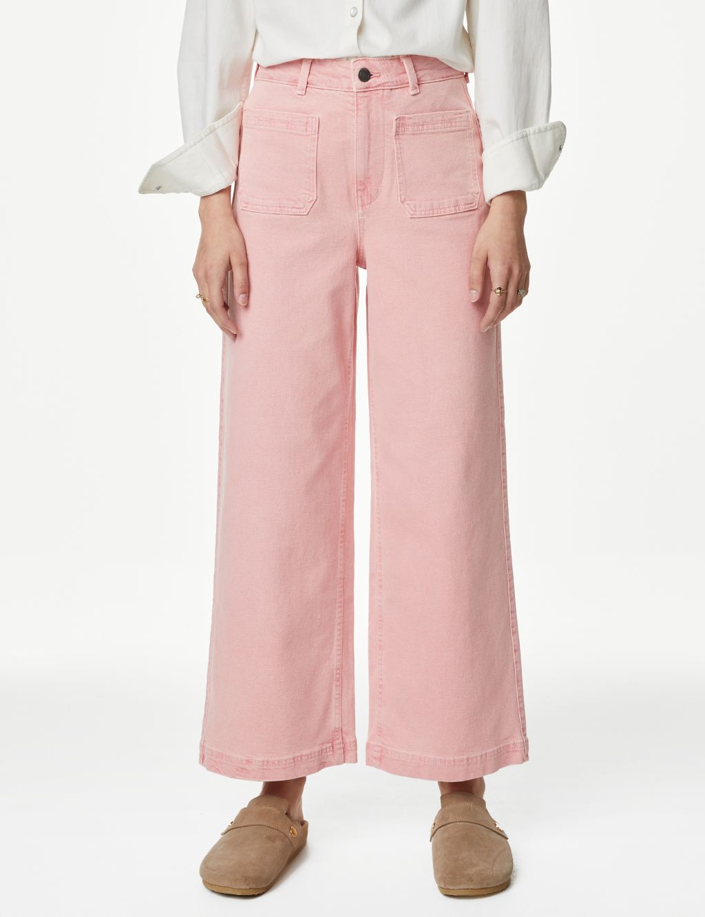 Tea Dyed Wide Leg Ankle Grazer Jeans image 3