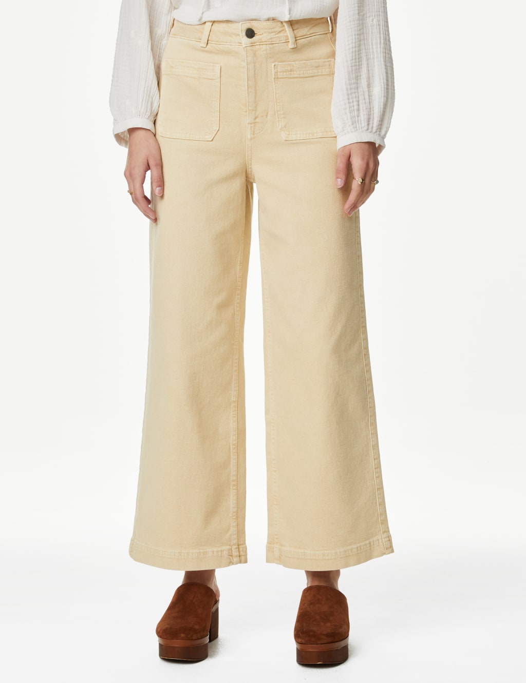 Tea Dyed Wide Leg Ankle Grazer Jeans image 3