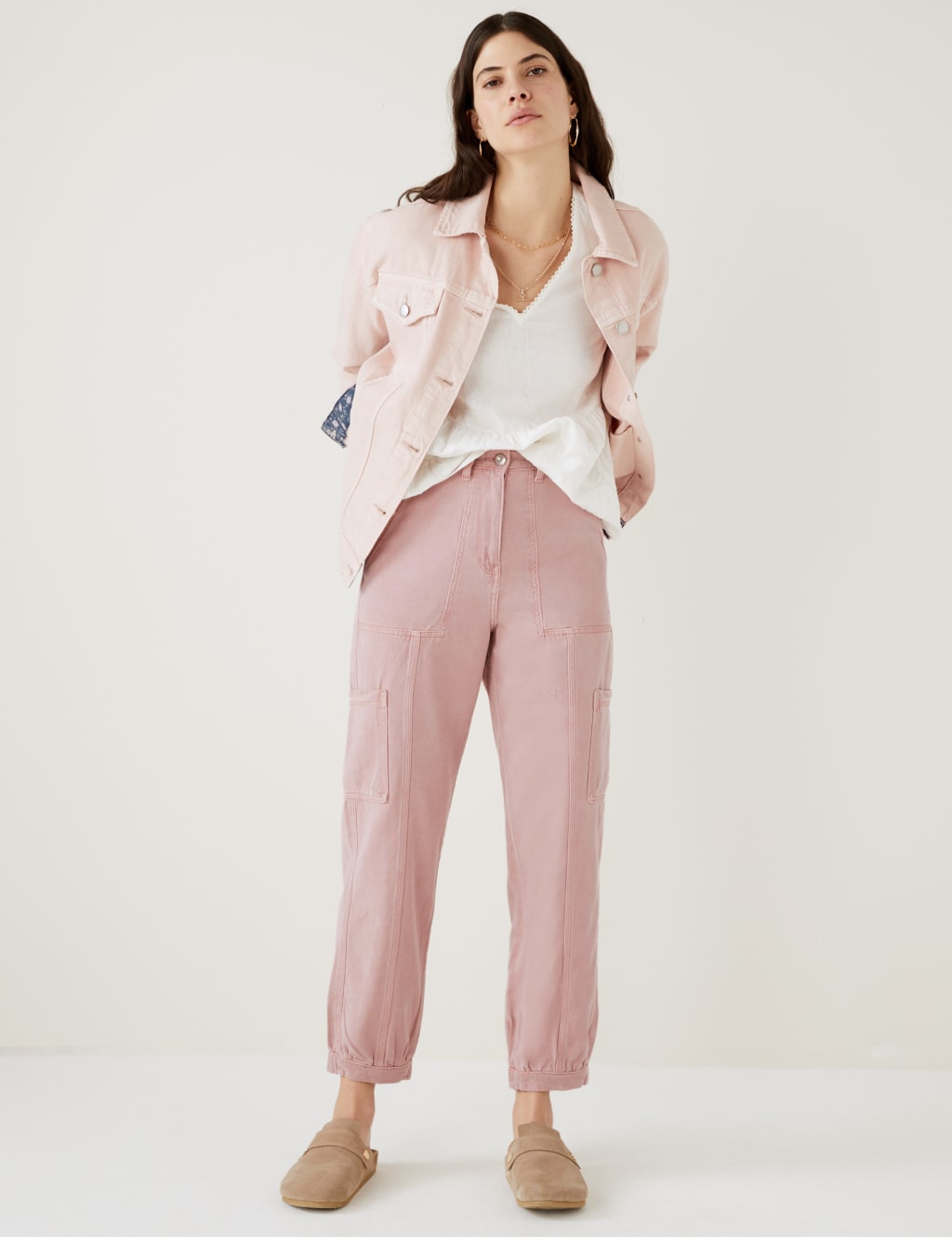 Lyocell Blend Cargo Tapered Trousers image 1