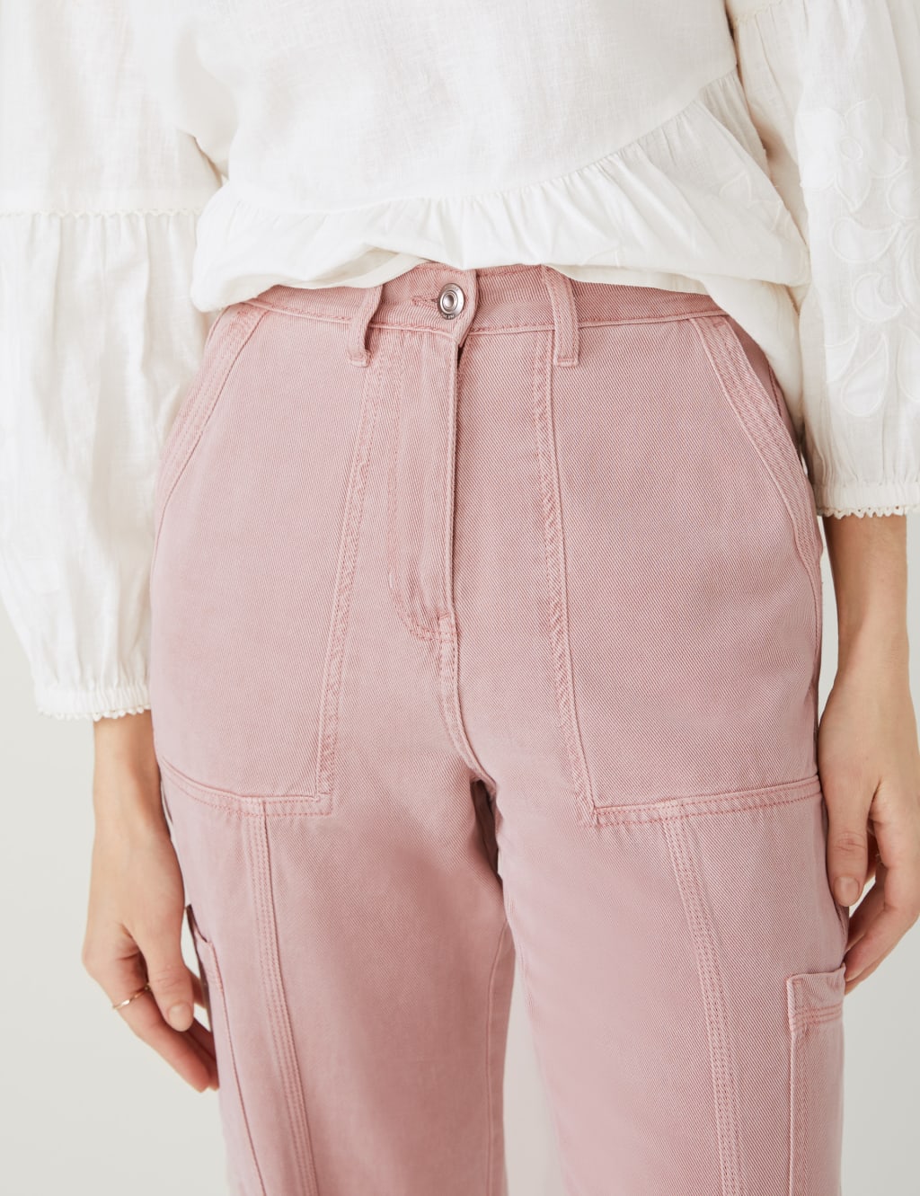 Lyocell Blend Cargo Tapered Trousers image 3