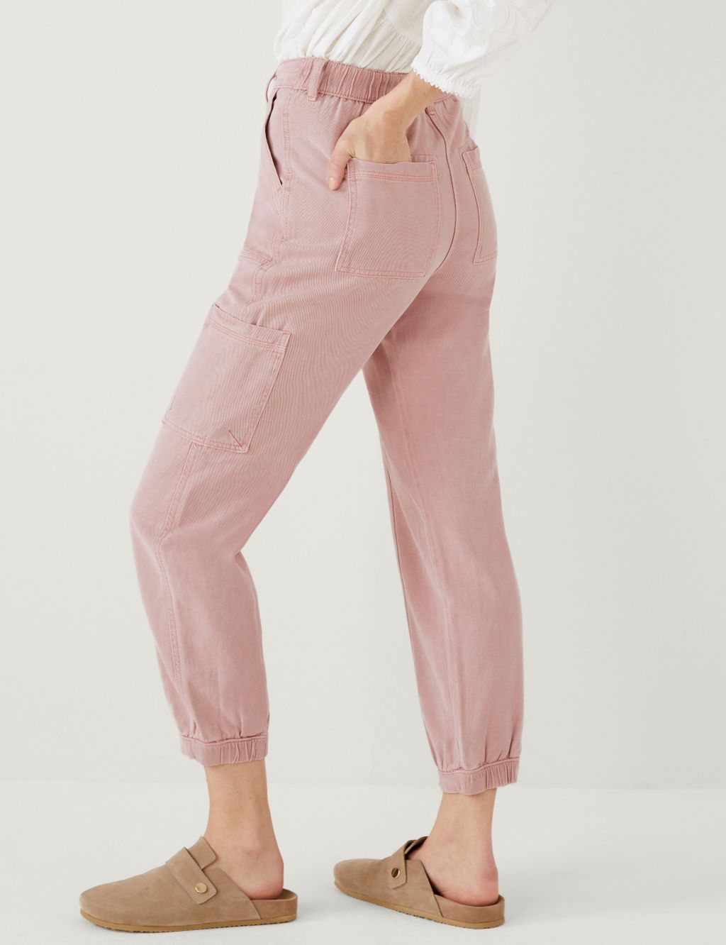 Lyocell Blend Cargo Tapered Trousers image 4