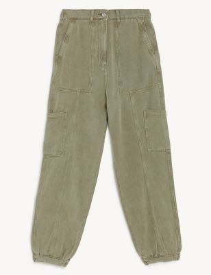 Tencel™ Blend Cargo Tapered Trousers