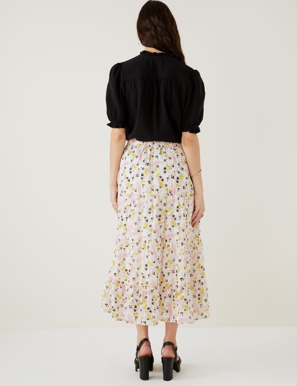 Sparkly Floral Maxi Tiered Skirt image 4