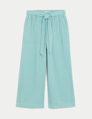 

Womens Per Una 7/8-Hose aus reiner Baumwolle mit ausgestelltem Bein - Sea Green, Sea Green