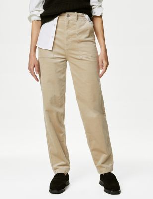 Cord Tapered Ankle Grazer Trousers