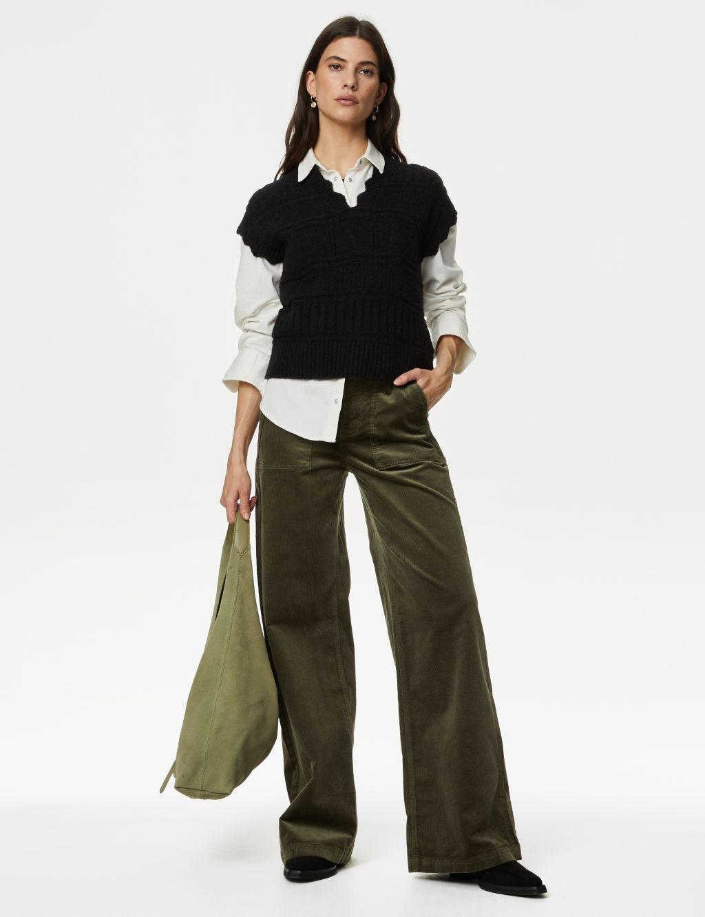 Cord Wide Leg Trousers image 1