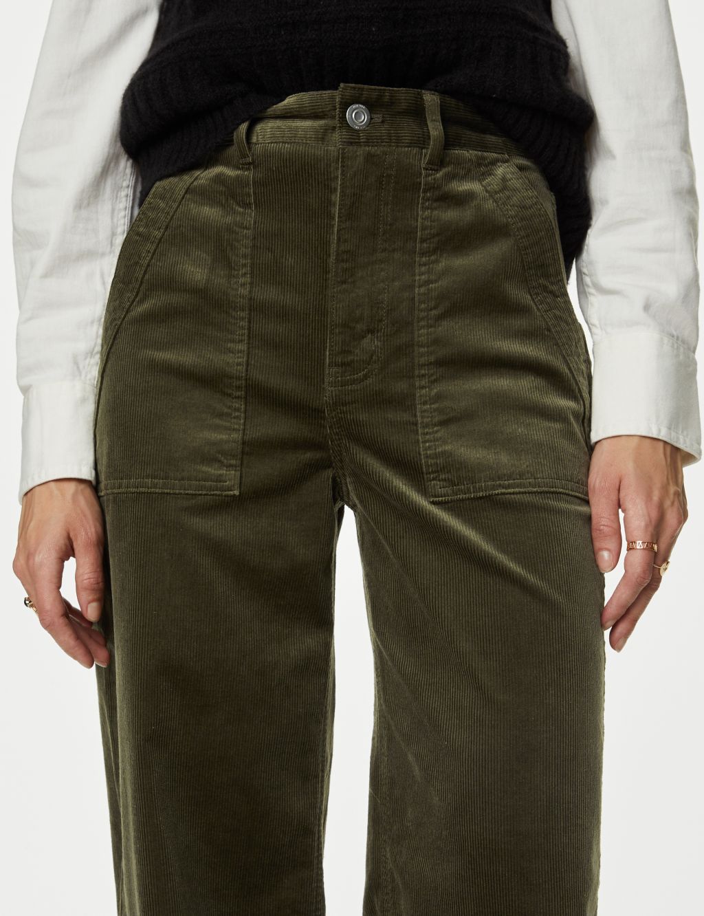 Cord Wide Leg Trousers image 4