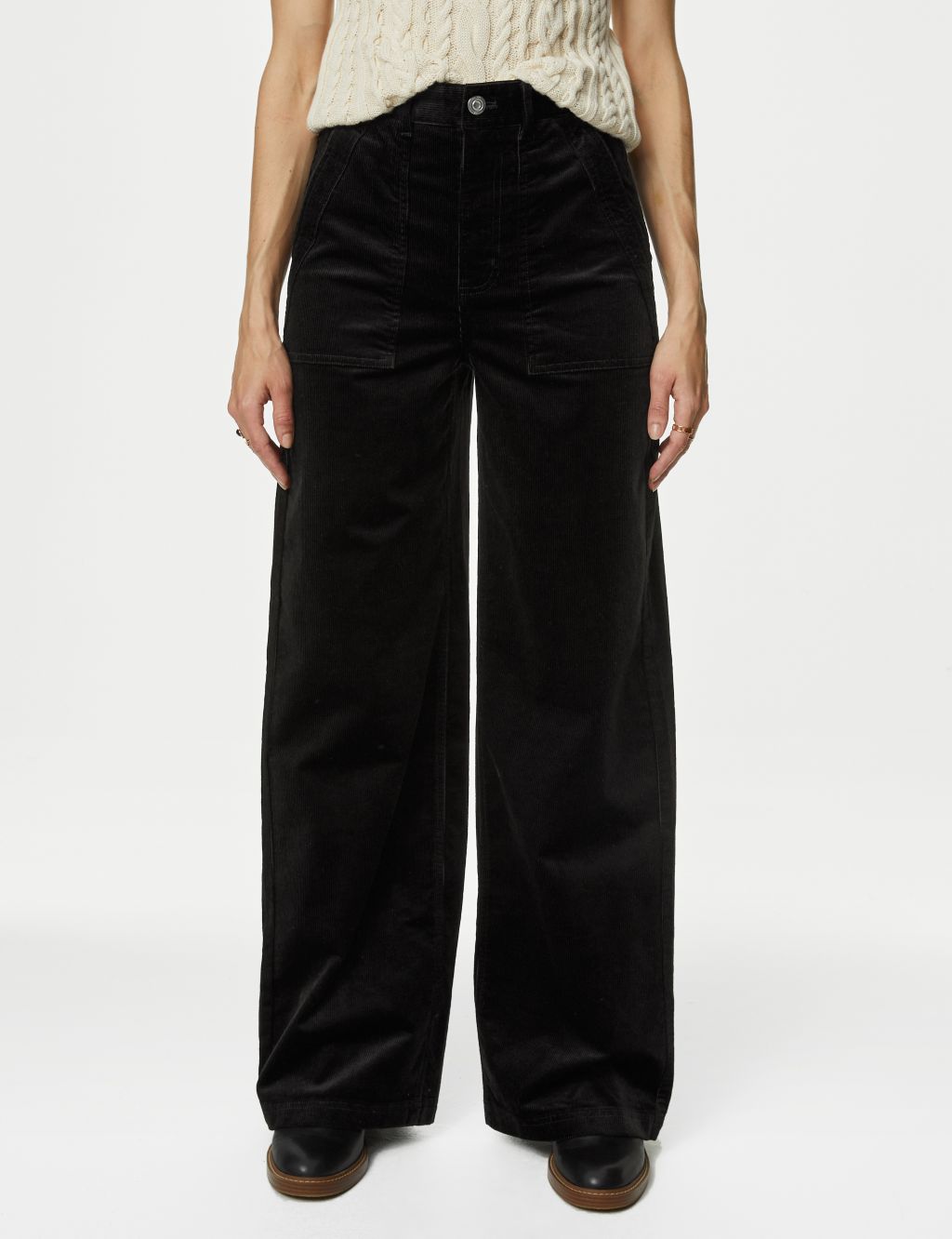 Cord Wide Leg Trousers image 3