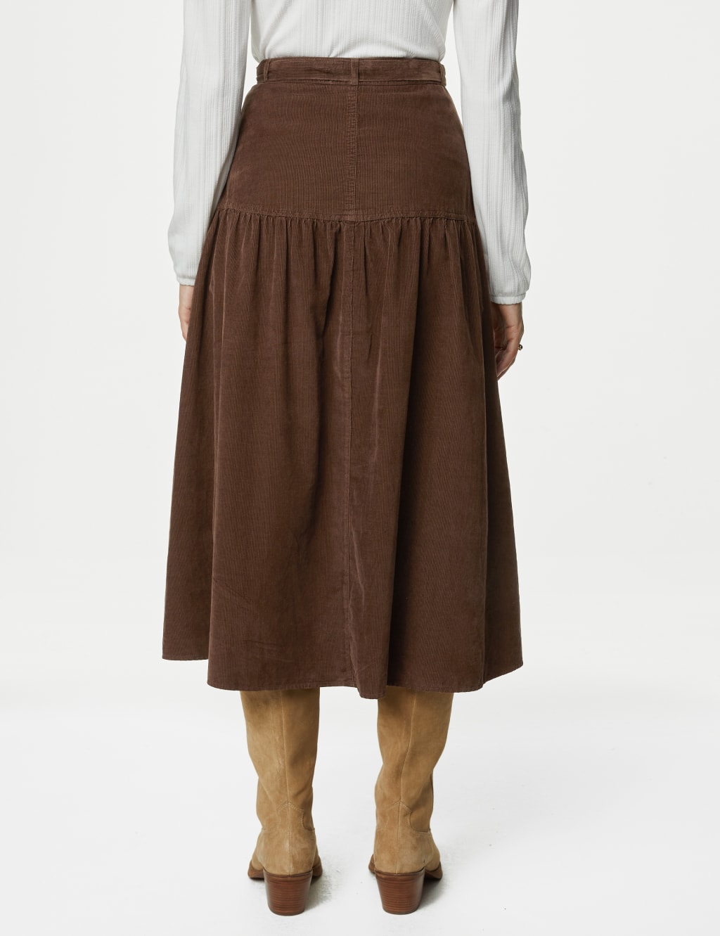 Pure Cotton Cord Midaxi Tiered Skirt image 5