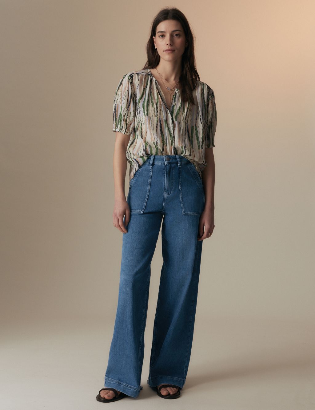High Waisted Wide Leg Jeans image 1