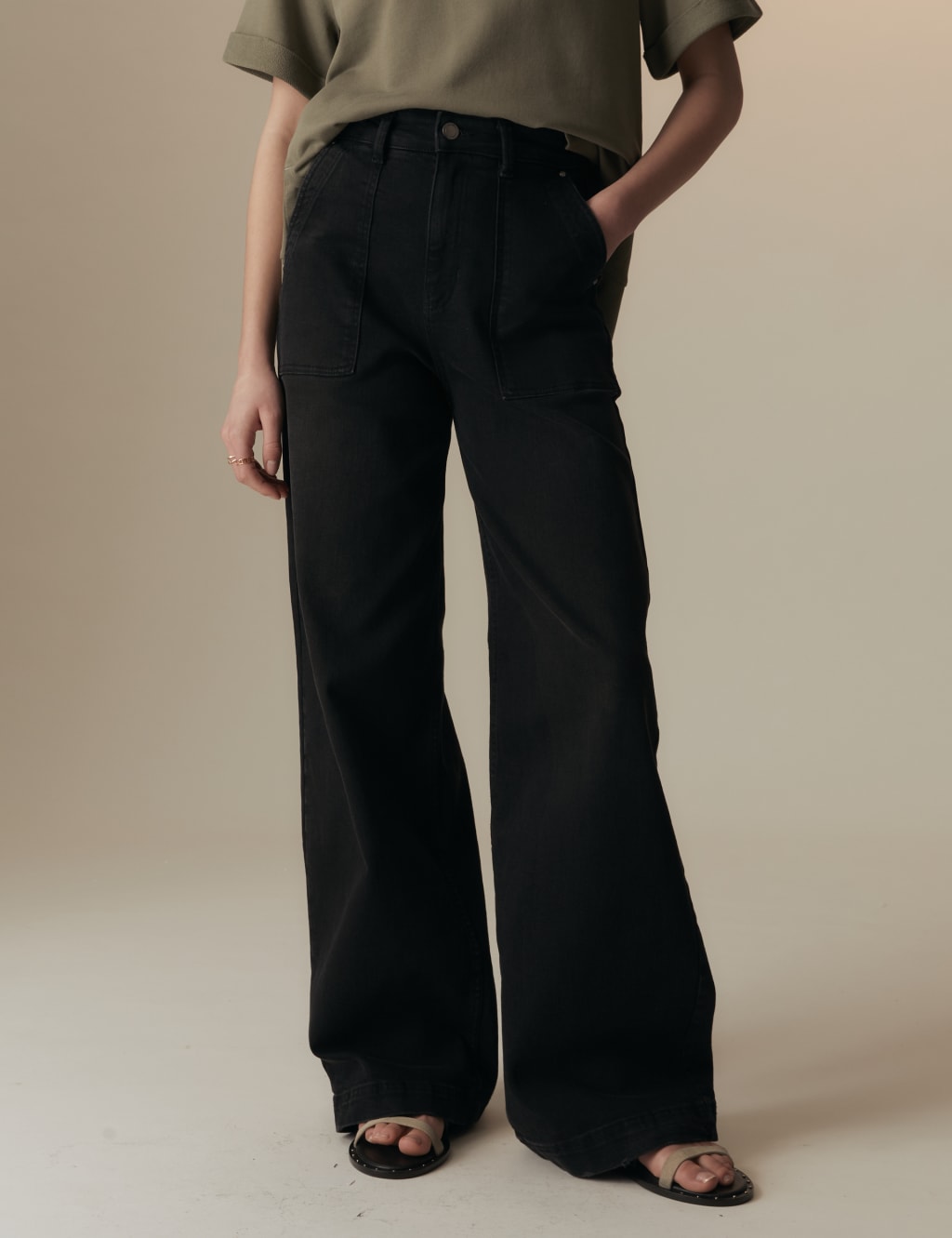 High Waisted Wide Leg Jeans image 5