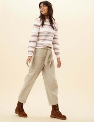 

Womens Per Una Ballonhose im Utility-Stil mit hohem Baumwollanteil - Natural Beige, Natural Beige