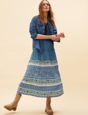 

Womens Per Una Floral Maxi A-Line Skirt - Green Mix, Green Mix