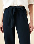 Pure Cotton Tapered Ankle Grazer Trousers