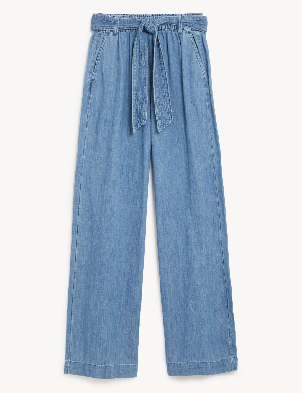 Denim Belted Wide Leg Trousers image 2
