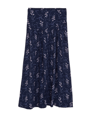 

Womens Per Una Maxirock mit Blumenmuster - Navy Mix, Navy Mix