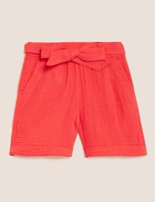 

Womens Per Una Pure Cotton High Waisted Belted Shorts - Flame, Flame