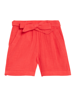 

Womens Per Una Pure Cotton High Waisted Belted Shorts - Flame, Flame