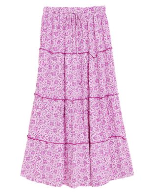 

Womens Per Una Floral Midaxi Tiered Skirt - Pink Mix, Pink Mix