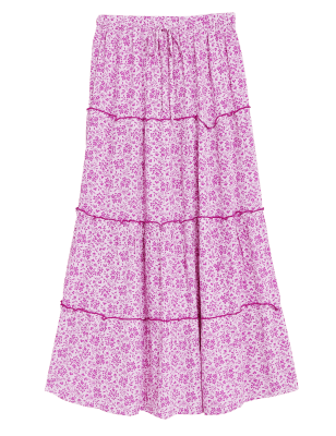 

Womens Per Una Floral Midaxi Tiered Skirt - Pink Mix, Pink Mix