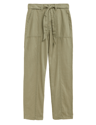 

Womens Per Una Tencel™ Blend Straight Leg Trousers - Faded Khaki, Faded Khaki