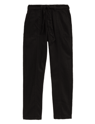 

Womens Per Una Hose aus Tencel™-Mischgewebe mit geradem Bein - Black, Black