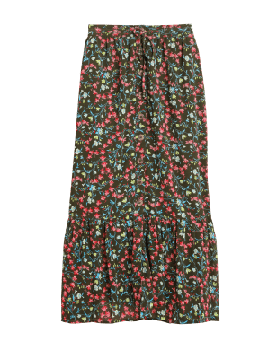 

Womens Per Una Printed Button Front Midaxi A-Line Skirt - Khaki Mix, Khaki Mix