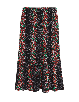 

Womens Per Una Printed Midaxi Skirt - Black Mix, Black Mix