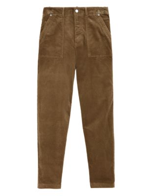 

Womens Per Una Corduroy Tapered Ankle Grazer Trousers - Rich Brown, Rich Brown