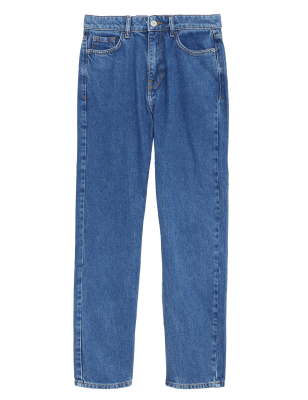 

Womens Per Una Jeans aus Tencel™-Mischgewebe mit hohem Bund - Medium Indigo, Medium Indigo