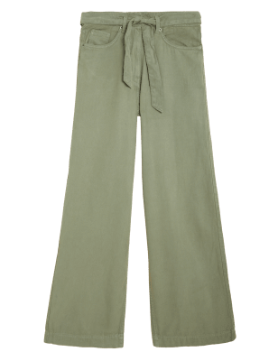 

Womens Per Una Tencel™ Blend Wide Leg Trousers - Faded Khaki, Faded Khaki