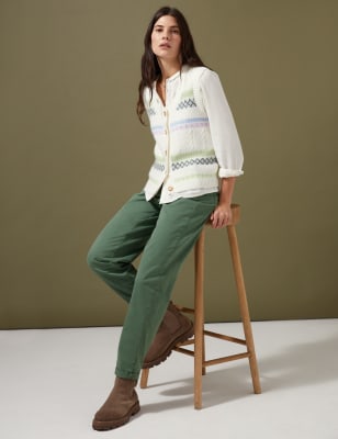 

Womens Per Una Cotton Rich Tapered Chinos - Antique Green, Antique Green