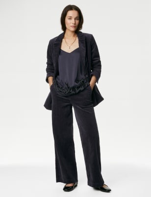 

Womens Per Una Cord Wide Leg Trousers - Navy, Navy