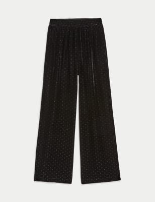 Velvet Sparkly Wide Leg Trousers