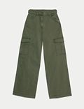 Kapsáčové kalhoty se širokými nohavicemi, s&nbsp;vysokým podílem bavlny