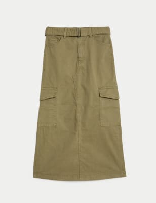 Long khaki outlet skirts value