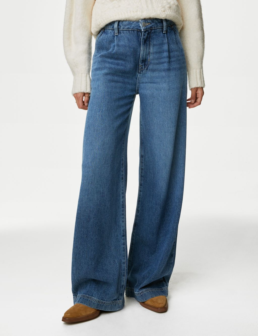 Lyocell™ Rich High Waisted Wide Leg Jeans image 3