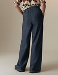 Pure Cotton High Waisted Wide Leg Jeans