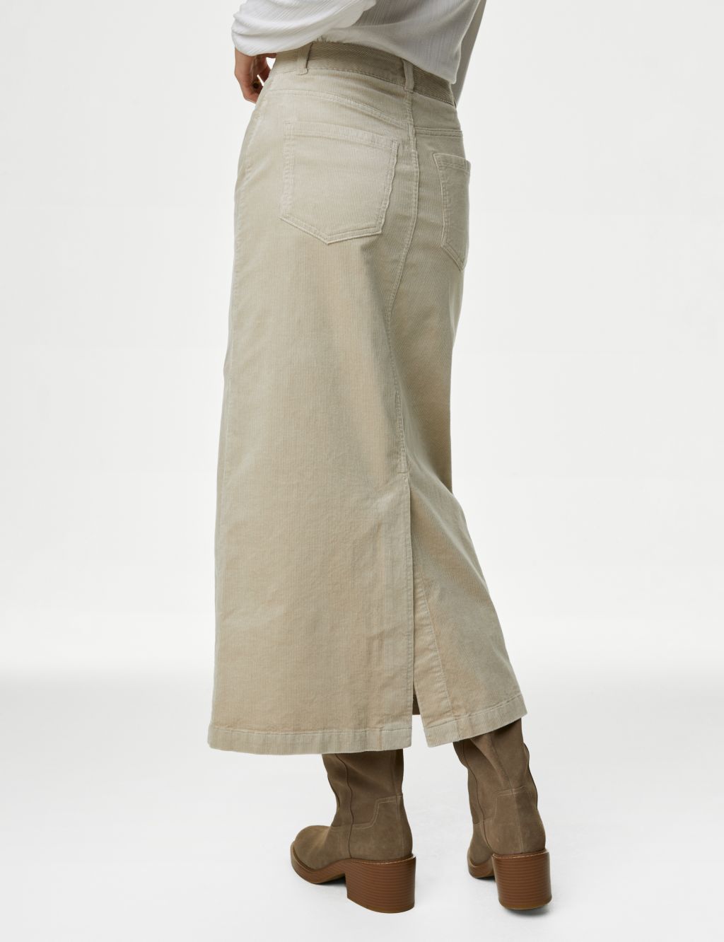 Cotton Rich Cord Maxi A-Line Skirt image 5
