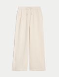 Pantalon large 100&nbsp;% coton à motif texturé